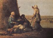 Jean Francois Millet Haymow painting